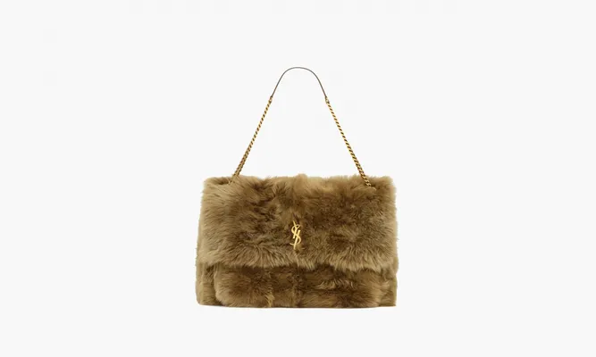 Сумки Saint Laurent Niki Oversized In Fur «Rouan» коричневый
