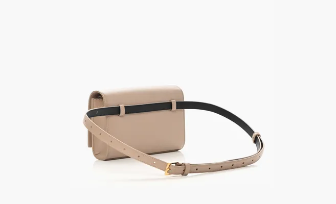 Сумки Saint Laurent Kate Belt Bag «Grain De Poudre Dark Beige» бежевый