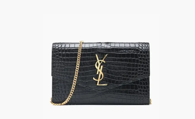 Аксессуары Saint Laurent BLACK Wallet with chain «Black» черный