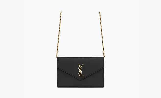 Сумки Saint Laurent Envelope logo-plaque shoulder bag «Black» черный