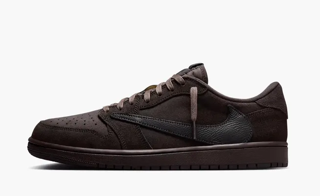 Кроссовки Travis Scott x Air Jordan 1 Retro Low OG SP «Velvet Brown» коричневый