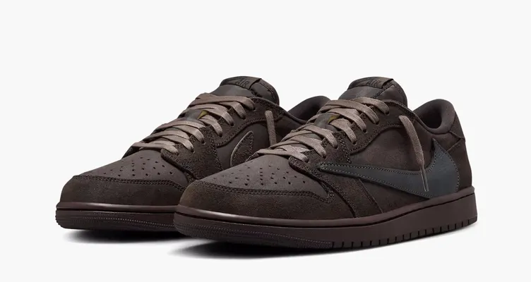 Кроссовки Travis Scott x Air Jordan 1 Retro Low OG SP «Velvet Brown» коричневый