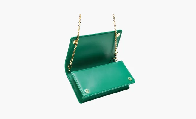 Аксессуары MIU MIU Matelassé Leather Chain Wallet Shoulder Bag «Mango Green» зеленый