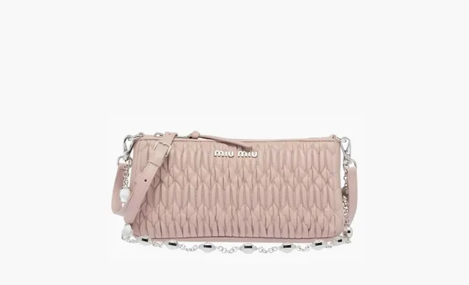 Аксессуары MIU MIU Matelassé Crossbody Bags Wallets «Egg White Stone Color» бежевый