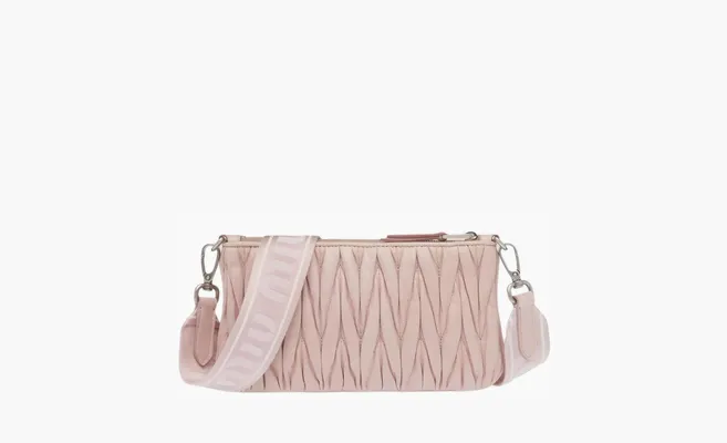 Аксессуары Miu Miu Dusty Pink Matelassé Multi-Pochette Crossbody «Rose Red» розовый