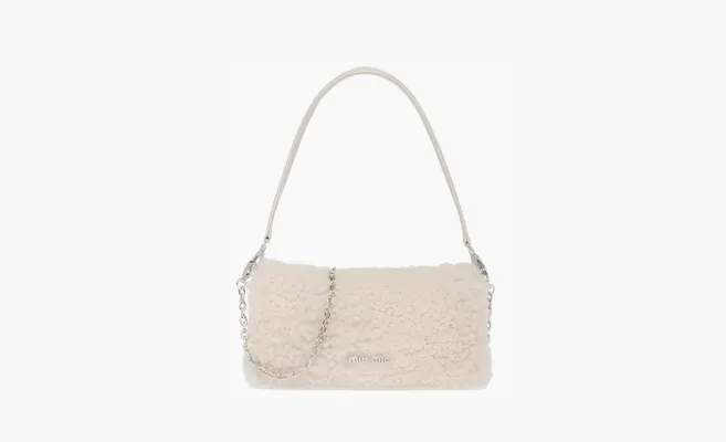 Сумки MIU MIU Sheepskin Shoulder Bag In «Ivory White» белый