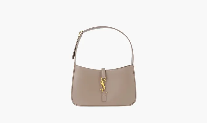 Сумки Saint Laurent Le 5 A 7 Monogram Hobo Bag «Taupe» серый
