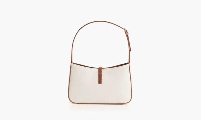 Сумки Saint Laurent Le 5 À 7 Canvas Shoulder Bag «Grey/Brick» бежевый