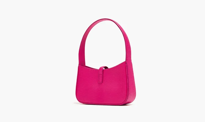 Сумки Saint Laurent Le 5 À 7 Mini Hobo Bag «Pink Exotic Leather» розовый