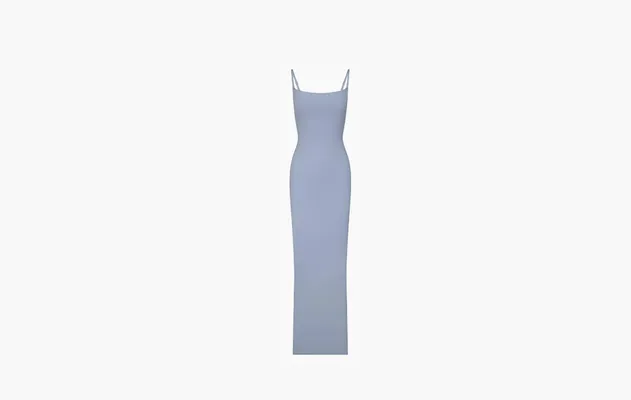 Одежда SKIMS Soft Lounge maxi jurk met ribstructuur «SLATE» lightBlue