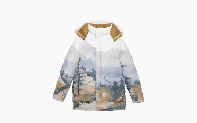 Одежда Gucci x The North Face Padded Jacket «Trail Print» белый