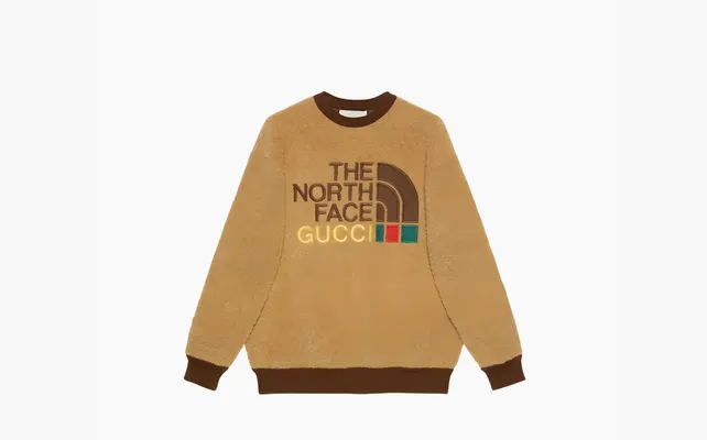 Одежда The North Face x Gucci Faux Fur Sweatshirt «Brown» коричневый