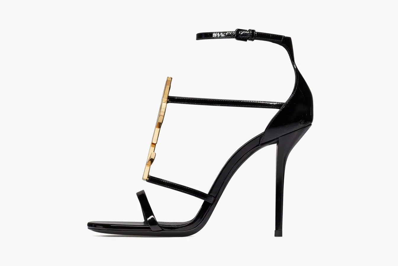 Saint Laurent Cassandra Sandals In Patent Leather «Noir»