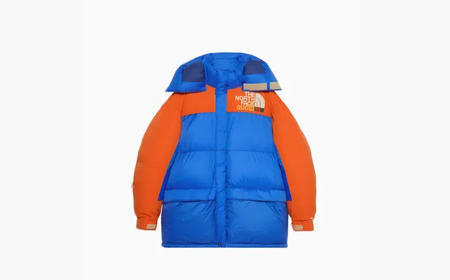  Gucci x The North Face Down Coat «Blue/Orange» sinie