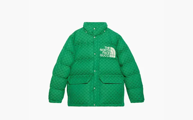  Gucci x The North Face Down Coat «Green/Dark Green» zelyenye