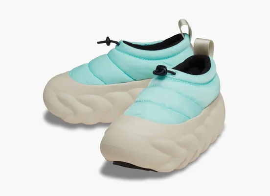  Crocs Overpuff Shorty «Aquamarine Multi» golubye