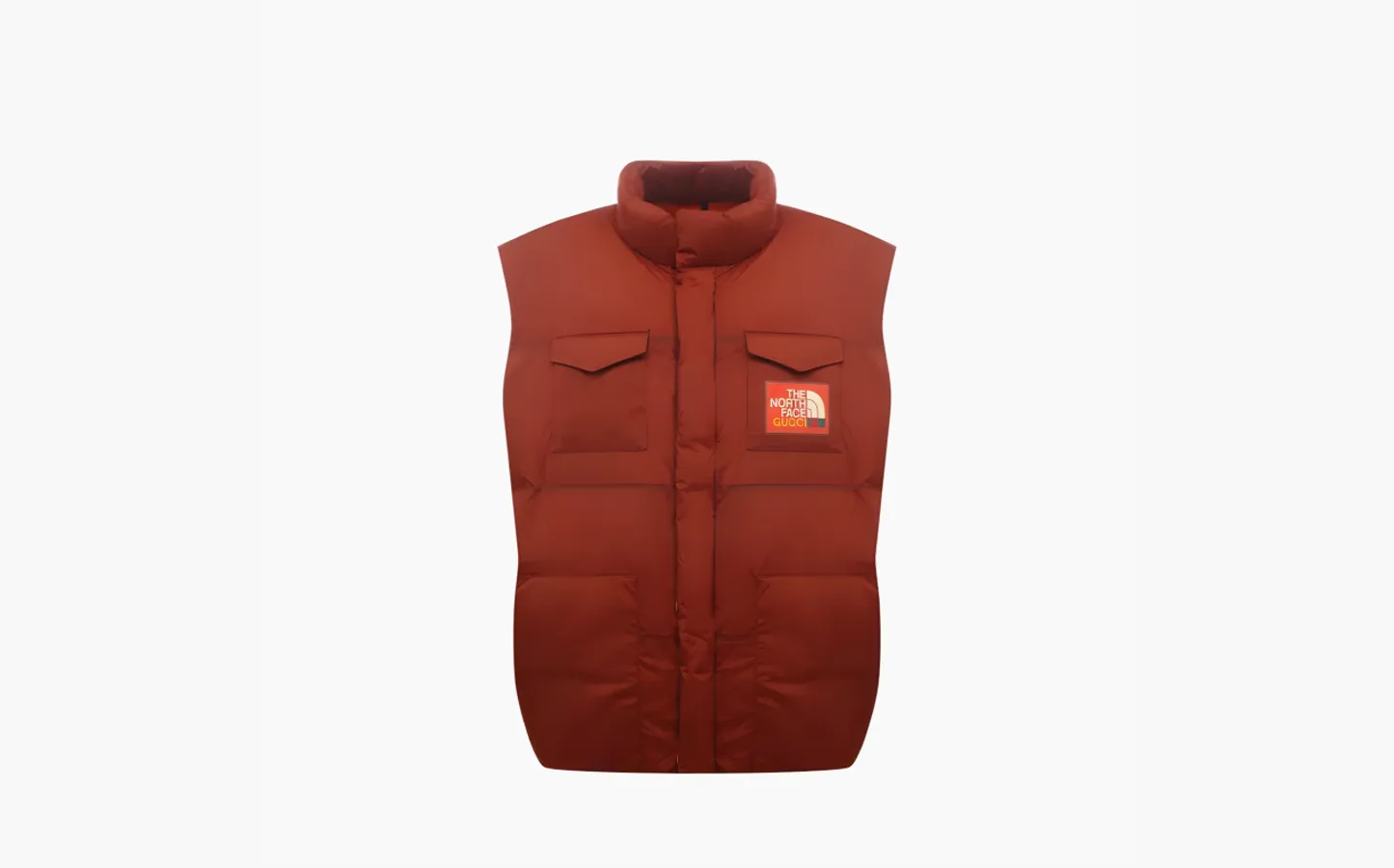 Gucci x The North Face Nylon Down Vest «Brown Red»