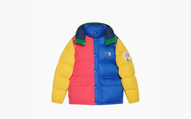  Gucci x The North Face Down Jacket «Yellow/Red/Blue/Green Colorblock» raznotsvetnye
