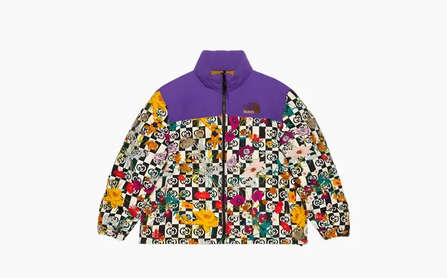  Gucci x The North Face Floral Down Jacket «Purple Floral» raznotsvetnye
