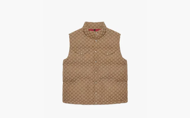  Gucci x The North Face Down Vest «Beige/Ebony» korichnevye