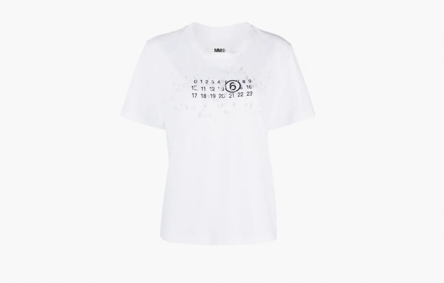 MM6 Maison Margiela Destroyed Logo T-Shirt «White»