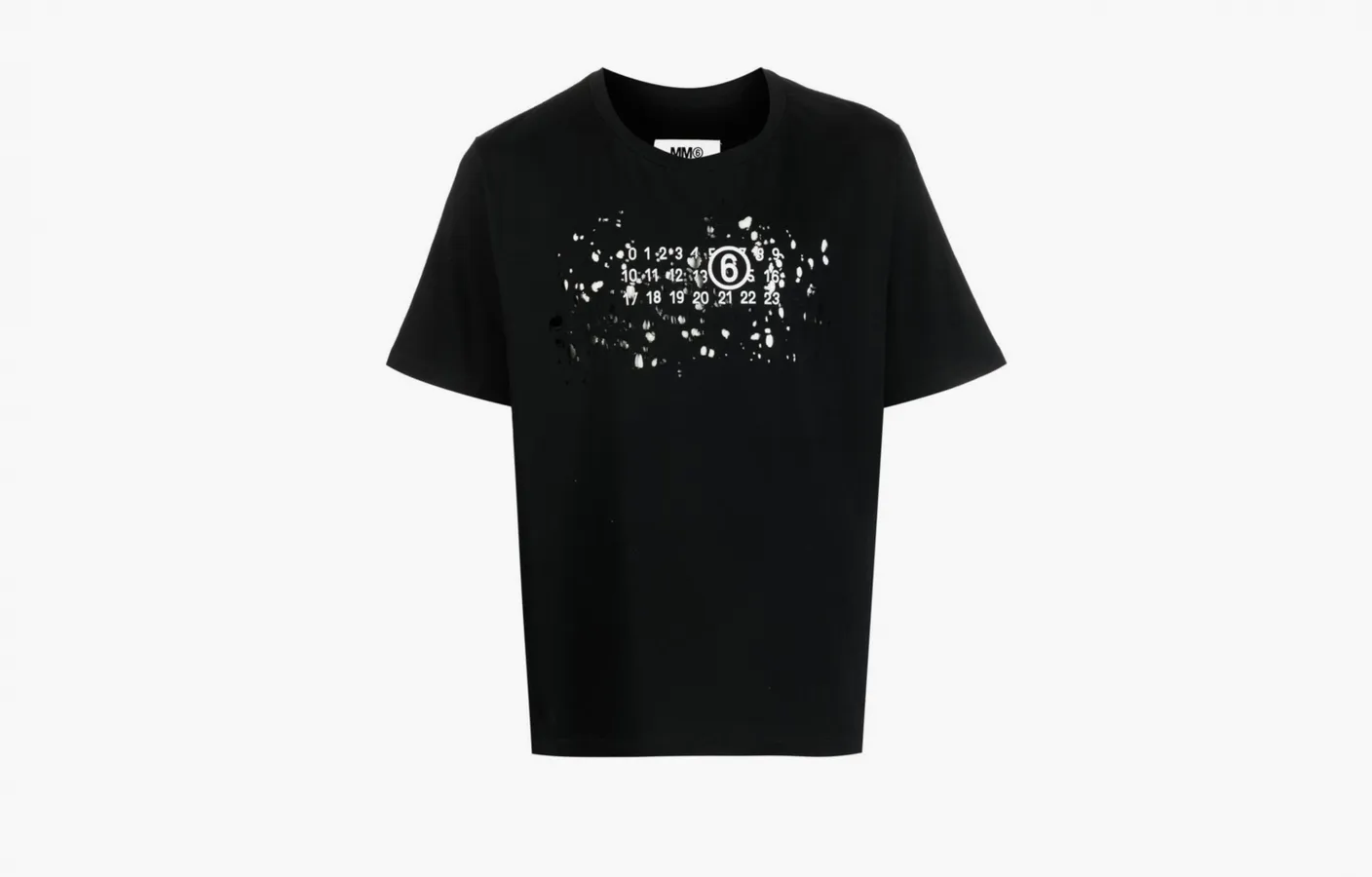 MM6 Maison Margiela Destroyed Logo Print T-Shirt «Black»