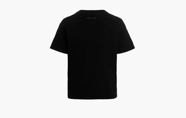 Одежда MM6 Maison Margiela Destroyed Logo Print T-Shirt «Black» черный