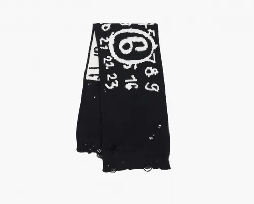 Аксессуары MM6 Maison Margiela Numbers-Motif Virgin Wool Scarf chyernye