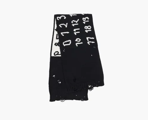 Аксессуары MM6 Maison Margiela Numbers-Motif Virgin Wool Scarf chyernye