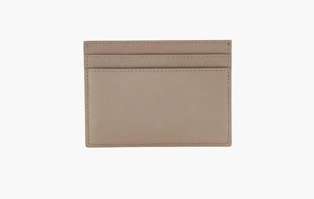 Аксессуары Saint Laurent Cardholder With Embossed Logo бежевый