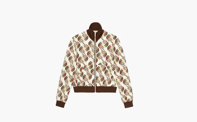  Gucci x The North Face Web Print Technical Jersey Jack «Ivory Brown» korichnevye