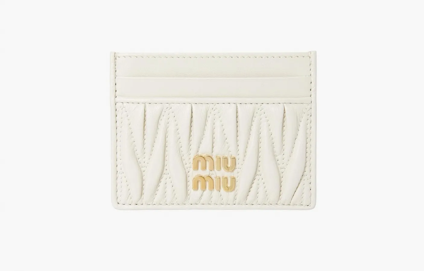 Miu Miu Matelasse Nappa Leather Card Holder «White»