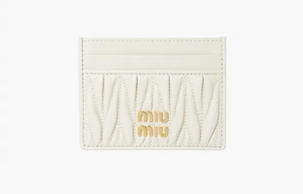  Miu Miu Matelasse Nappa Leather Card Holder «White» belye