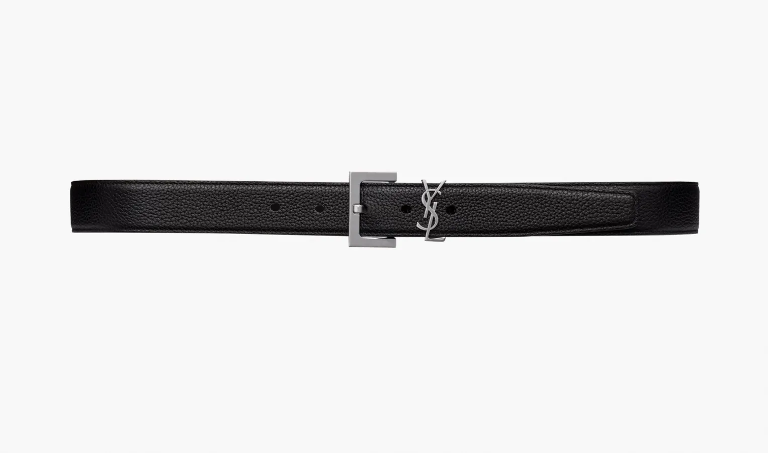 Saint Laurent Cassandre Belt In Grained Leather «Black»