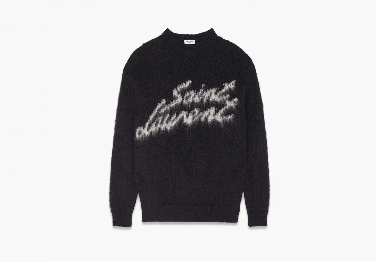 Saint Laurent Sweater 90s In Mohair «Black & Natural»