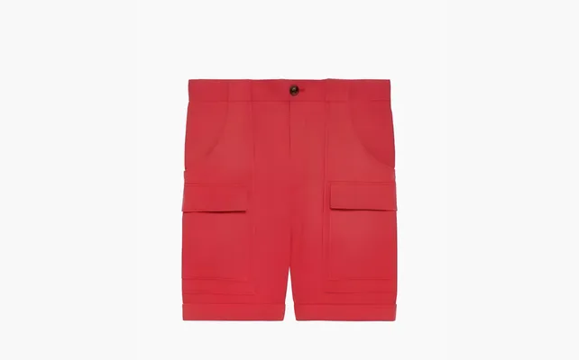 Одежда Gucci x The North Face Web Print Cotton Shorts «Red» krasnye 