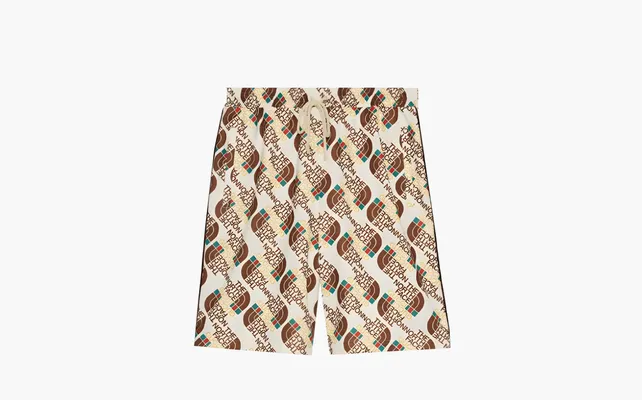 Одежда Gucci x The North Face Web Print Cotton Shorts «Ivory White» belye