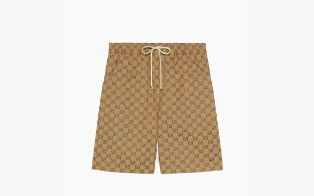 Одежда Gucci x The North Face Web Print Cotton Shorts «Beige» bezhevye