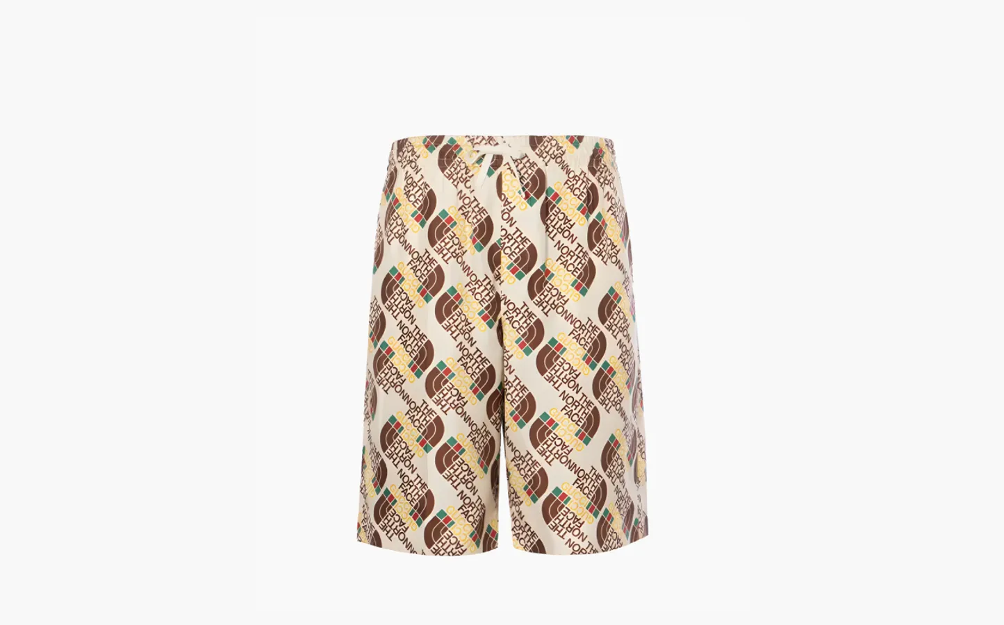 Gucci x The North Face Web Print Cotton Shorts «Brown»