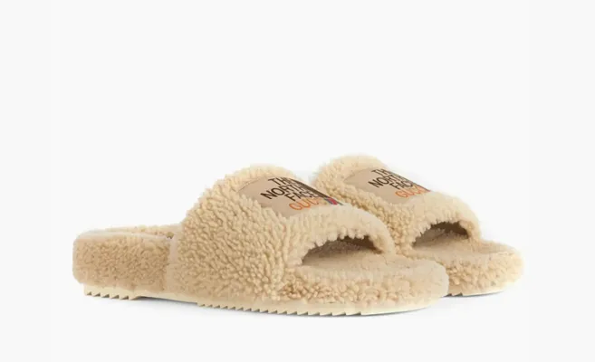  Gucci x The North Face Merino Wool Slides WMNS «Beige» bezhevye