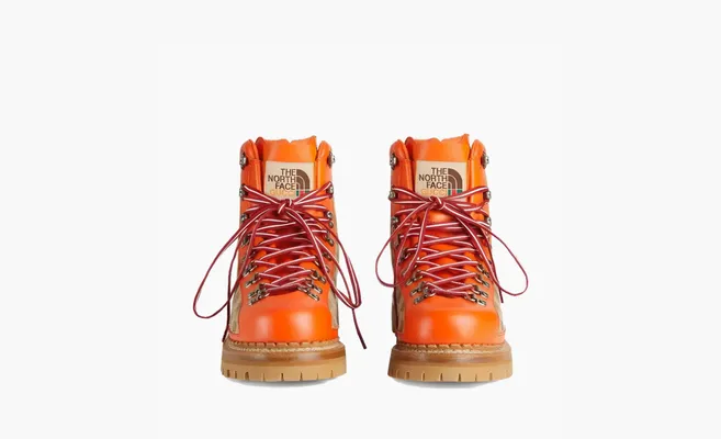  The North Face x Gucci Lace Up Boot «Beige Orange Monogram» oranzhevye