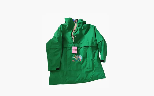  The North Face x Gucci Light Nylon Wind Jacket «Green» zelyenye