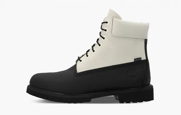 Обувь Timberland Premium 6 Inch Waterproof Boot «Black White» chyernye,belye