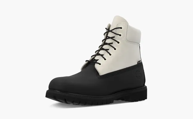 Обувь Timberland Premium 6 Inch Waterproof Boot «Black White» chyernye,belye