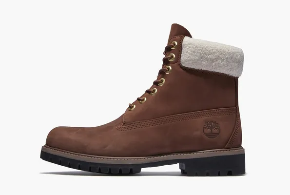 Обувь Timberland 6 Inch Premium Waterproof Boots «Brown And Fleece Collar» korichnevye