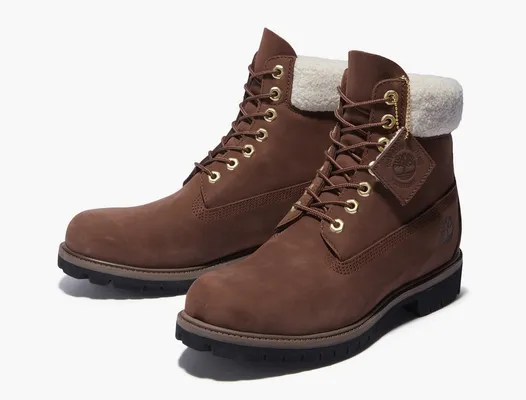 Обувь Timberland 6 Inch Premium Waterproof Boots «Brown And Fleece Collar» korichnevye