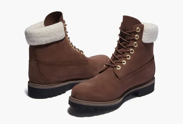 Обувь Timberland 6 Inch Premium Waterproof Boots «Brown And Fleece Collar» korichnevye
