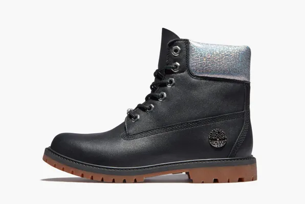 Обувь Timberland Heritage 6 Inch Waterproof Boots WMNS «Black Full Grain With Silver Collar» chyernye