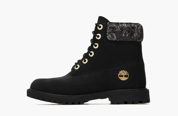 Обувь Timberland 6 Inch Heritage Lace Up Cupsole Boots WMNS «Black Nubuck» chyernye