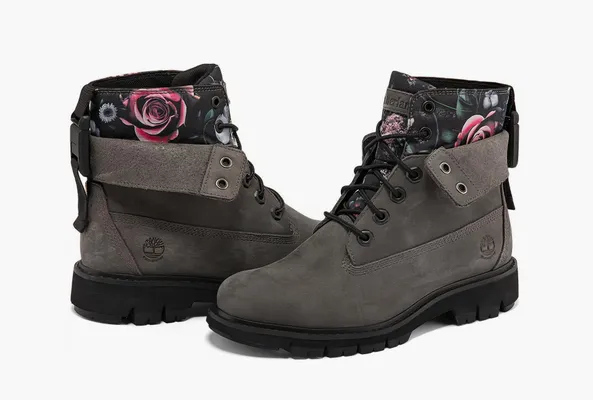 Обувь Timberland Lucia Way 6 Inch Waterproof Roll Top Boots WMNS «Grey And Floral» serye